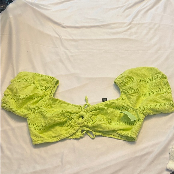 wild fable Tops - Wild Fable Lime Green Eyelet Blouse